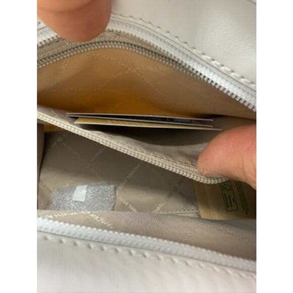 RETAIL $498 Michael Kors Hamilton Small Logo Embossed Washed Denim Satchel*NEW - Picture 10 of 13